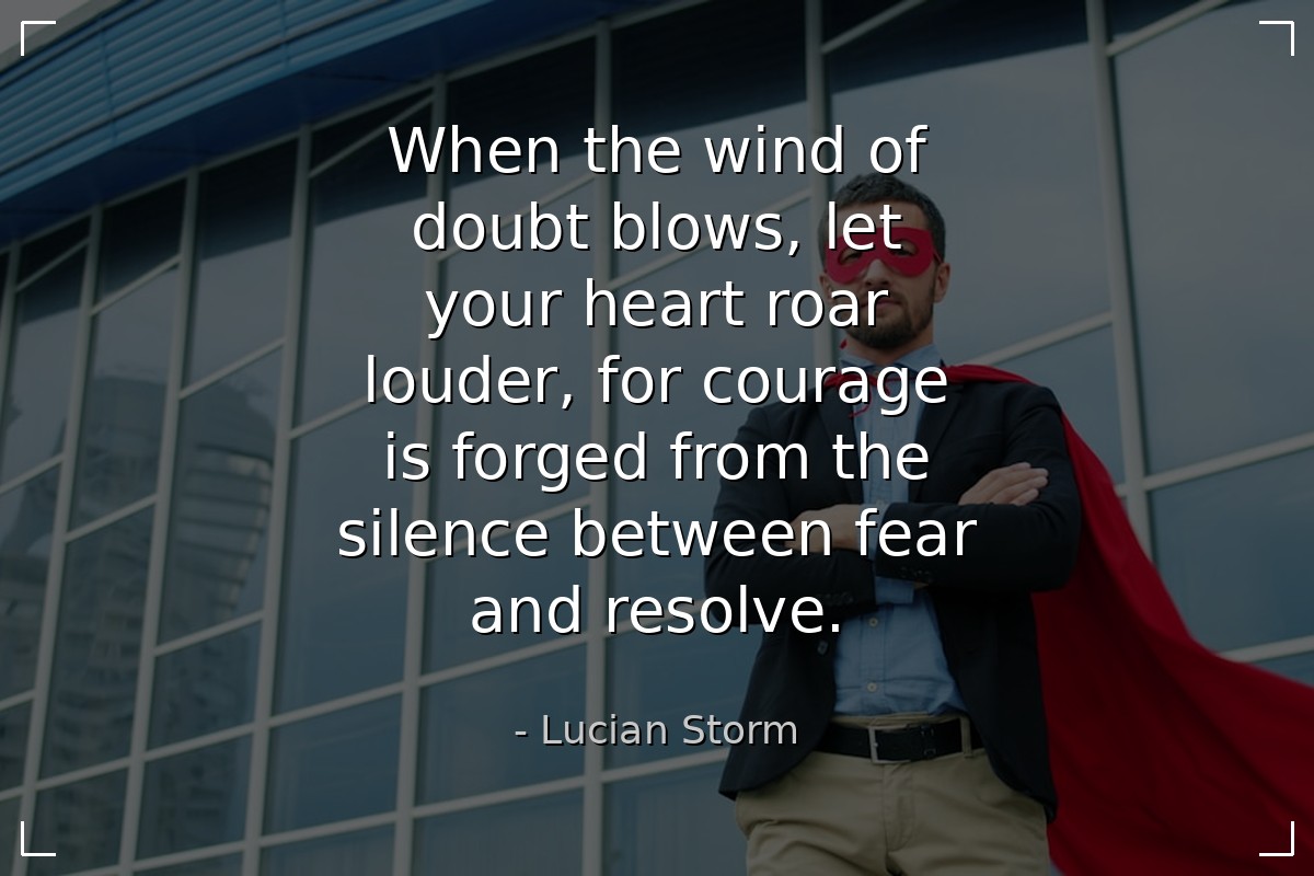 When the wind of doubt blows, let your heart roar ... - Lucian Storm