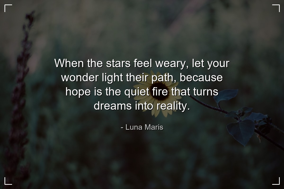 When the stars feel weary, let your wonder light t... - Luna Maris
