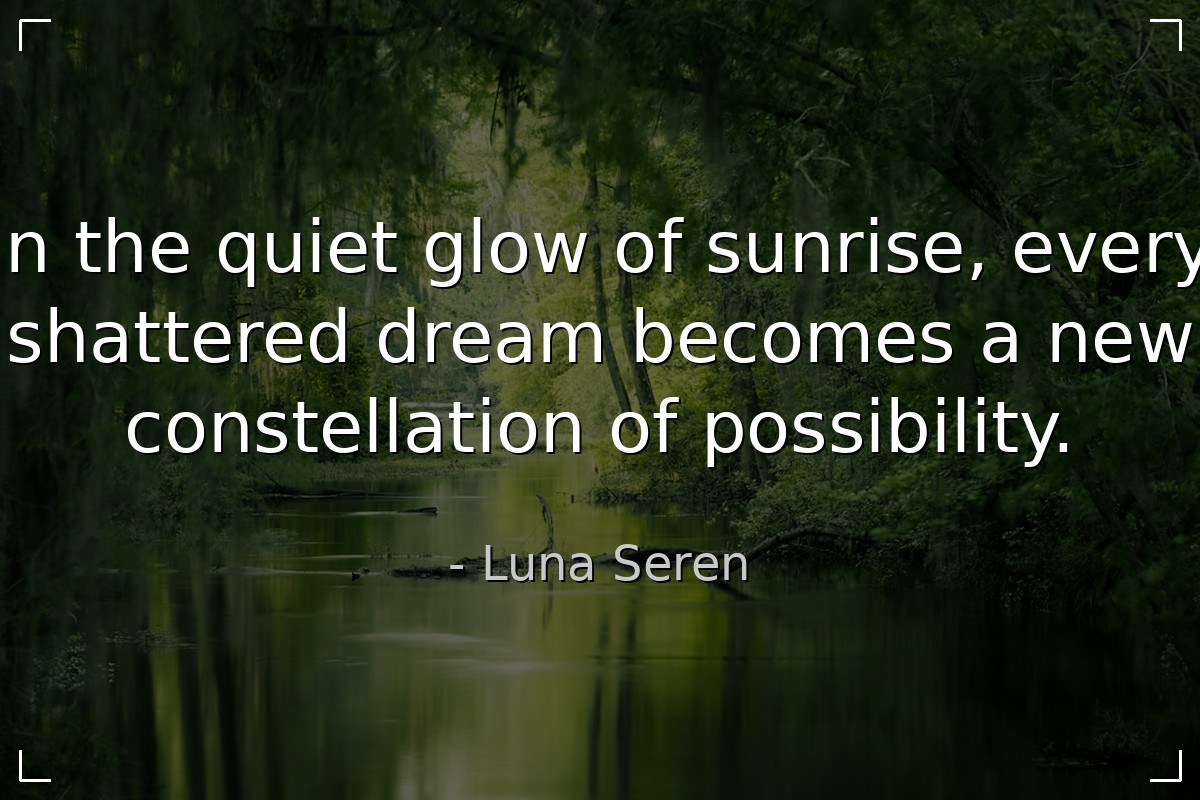 In the quiet glow of sunrise, every shattered drea... - Luna Seren