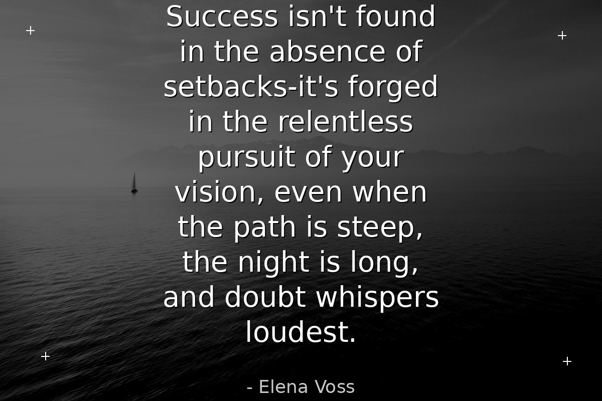Success isn't found in the absence of setbacks-it'... - Elena Voss