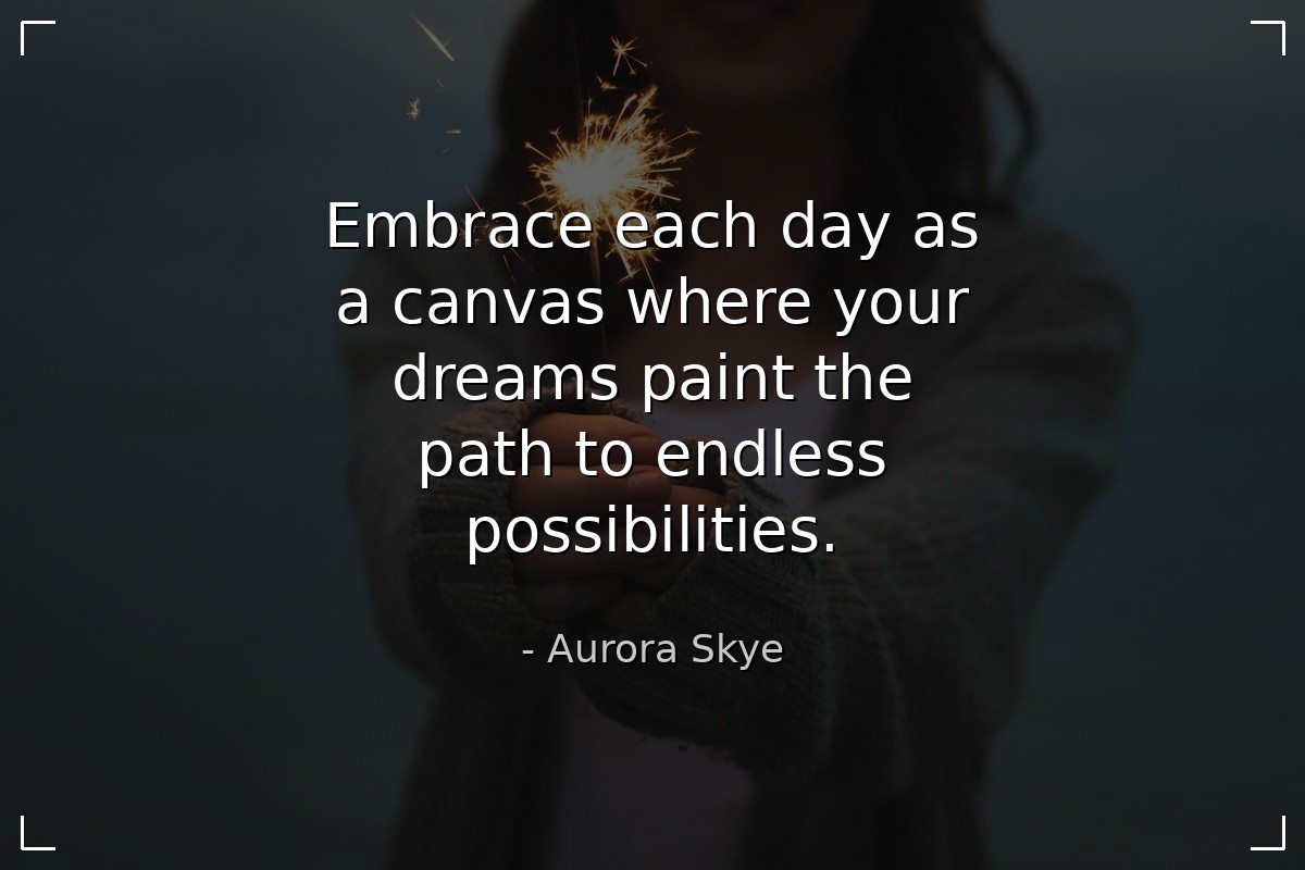 Embrace each day as a canvas where your dreams pai... - Aurora Skye